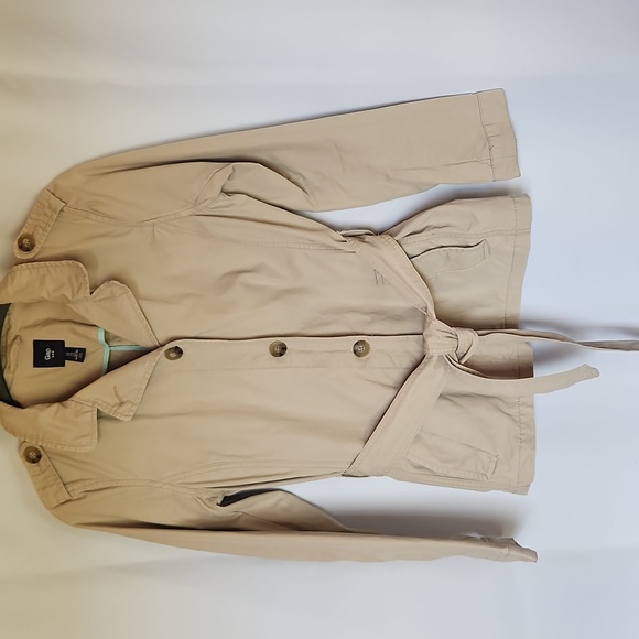 GAP Jackets & Blazers - GAP khaki belted utility jacket short trench coat size small 100% Cotton